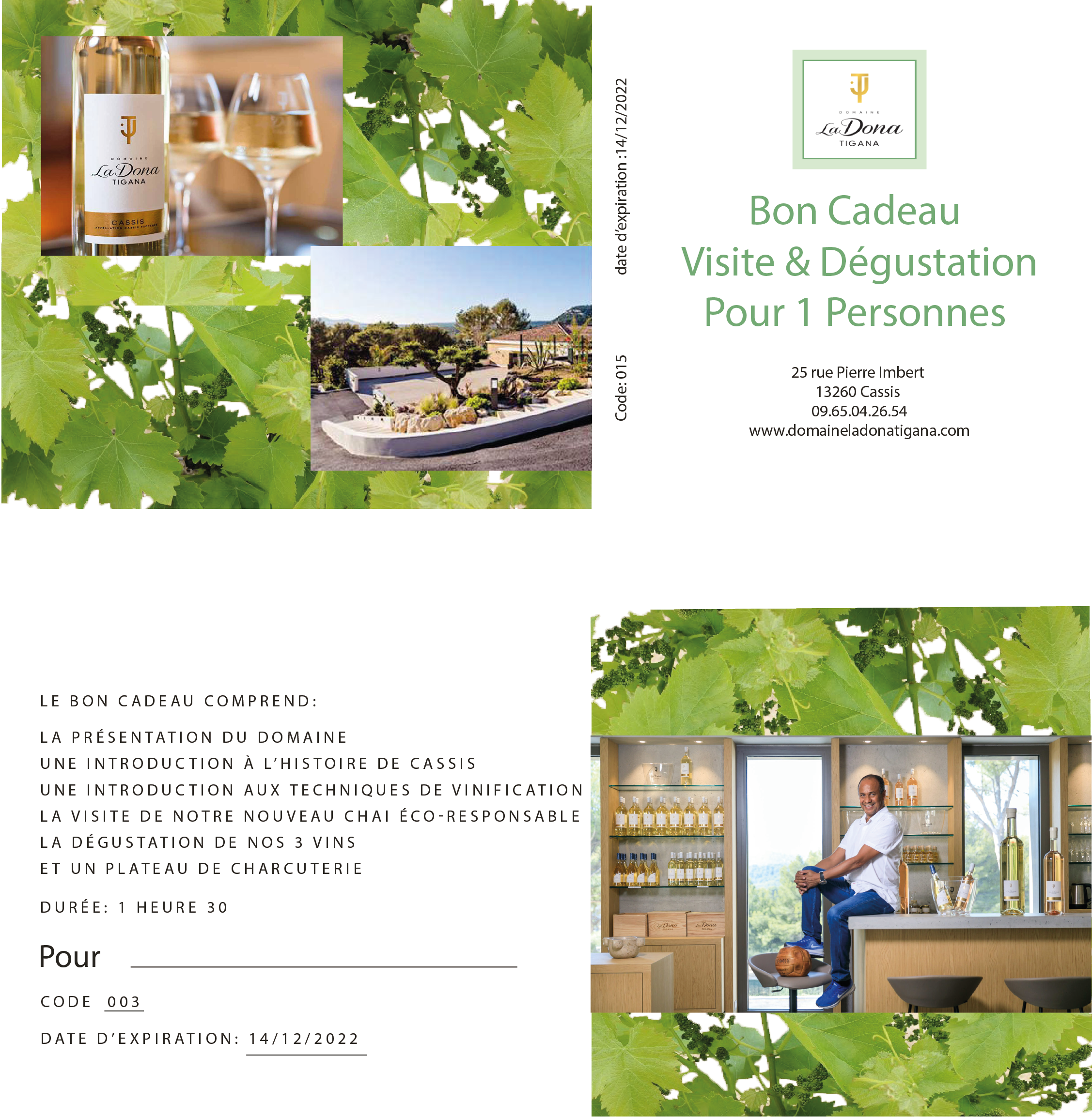 Carte Cadeau Dégustation